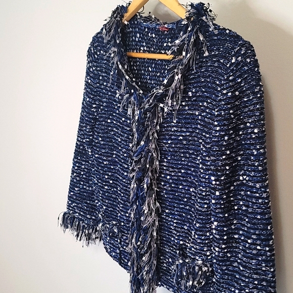Olsen Europe Fringe Knitted Tweet Cardigan - Picture 3 of 8